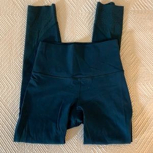 Lululemon Teal Mesh Detail 7/8 Leggings Size 4